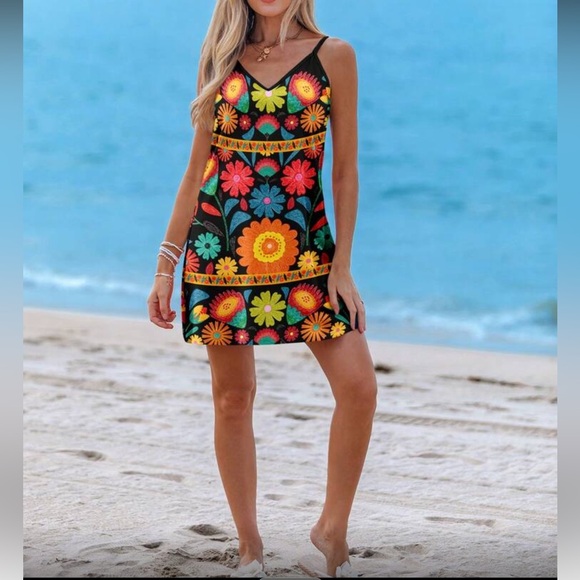 Bohemian Floral Print Dress - Picture 3 of 5